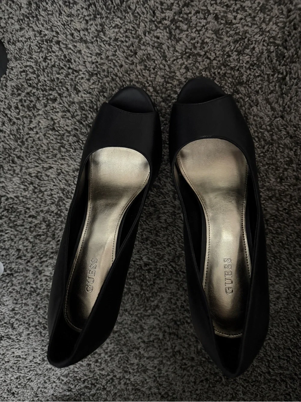 Guess Black Peep-Toe Platform Pumps